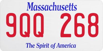 MA license plate 9QQ268