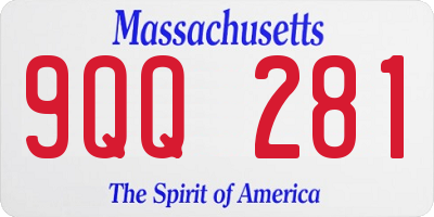 MA license plate 9QQ281