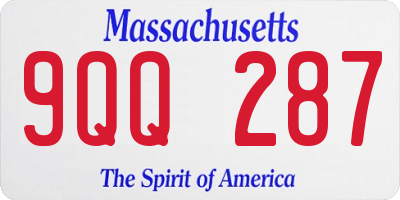 MA license plate 9QQ287
