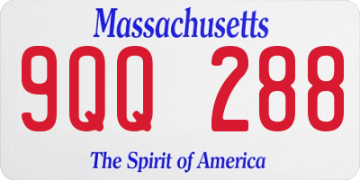 MA license plate 9QQ288