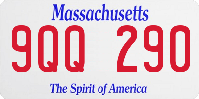 MA license plate 9QQ290