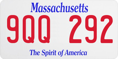 MA license plate 9QQ292