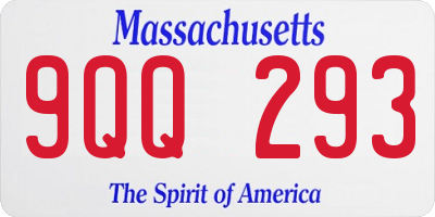 MA license plate 9QQ293