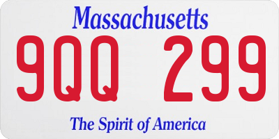 MA license plate 9QQ299