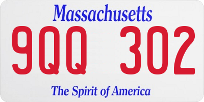 MA license plate 9QQ302