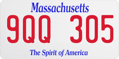 MA license plate 9QQ305