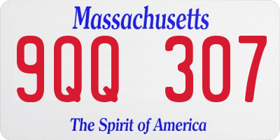 MA license plate 9QQ307