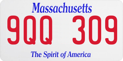 MA license plate 9QQ309