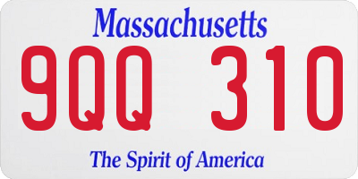 MA license plate 9QQ310