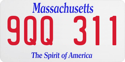 MA license plate 9QQ311