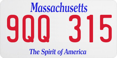 MA license plate 9QQ315