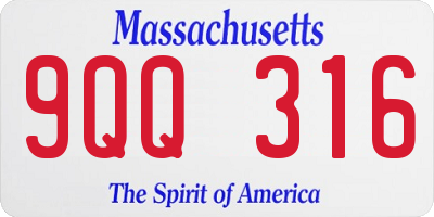 MA license plate 9QQ316