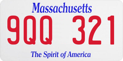 MA license plate 9QQ321