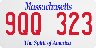 MA license plate 9QQ323