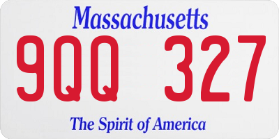 MA license plate 9QQ327