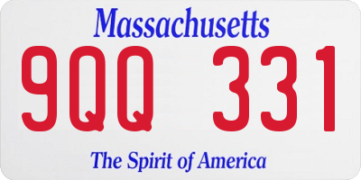 MA license plate 9QQ331
