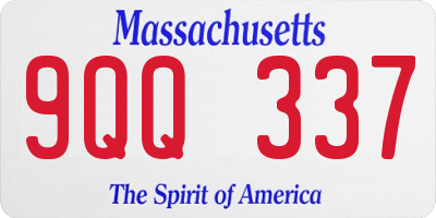 MA license plate 9QQ337