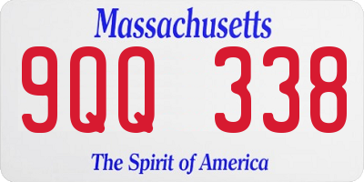 MA license plate 9QQ338