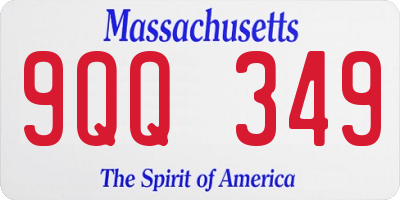 MA license plate 9QQ349