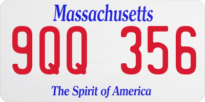 MA license plate 9QQ356