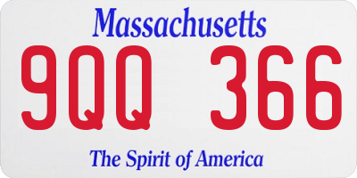 MA license plate 9QQ366