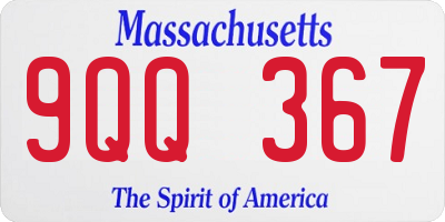 MA license plate 9QQ367