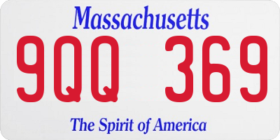 MA license plate 9QQ369