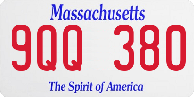 MA license plate 9QQ380