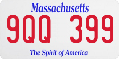 MA license plate 9QQ399