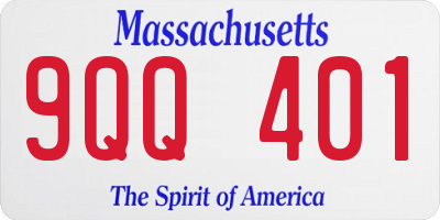 MA license plate 9QQ401