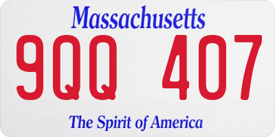 MA license plate 9QQ407