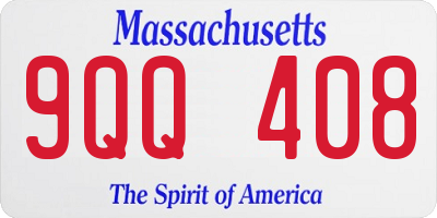 MA license plate 9QQ408