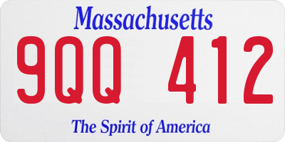 MA license plate 9QQ412