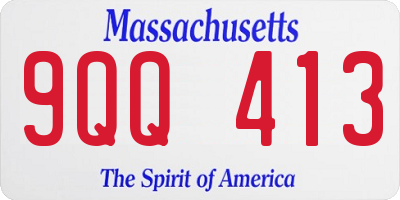 MA license plate 9QQ413