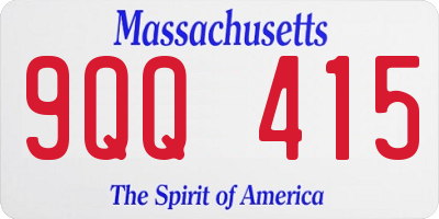 MA license plate 9QQ415