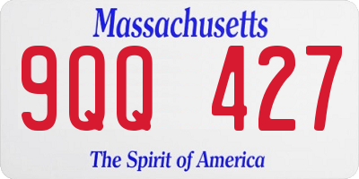 MA license plate 9QQ427