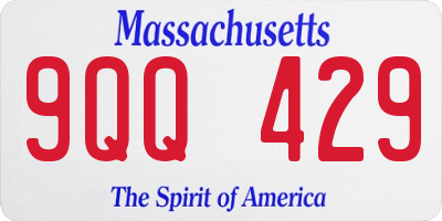 MA license plate 9QQ429
