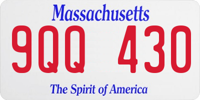MA license plate 9QQ430