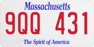 MA license plate 9QQ431