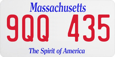 MA license plate 9QQ435