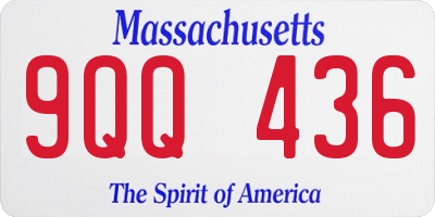 MA license plate 9QQ436