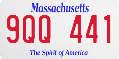 MA license plate 9QQ441