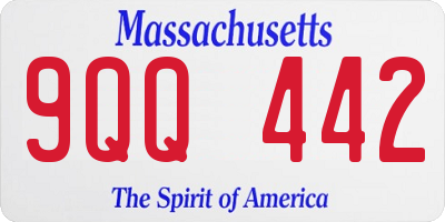 MA license plate 9QQ442
