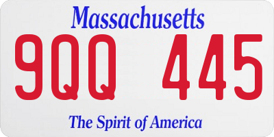 MA license plate 9QQ445