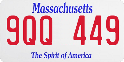 MA license plate 9QQ449