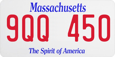 MA license plate 9QQ450