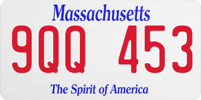 MA license plate 9QQ453