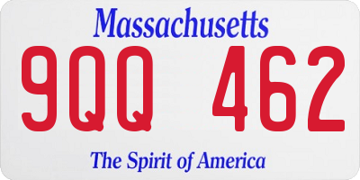 MA license plate 9QQ462