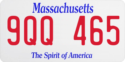 MA license plate 9QQ465