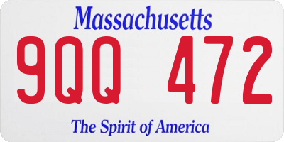 MA license plate 9QQ472